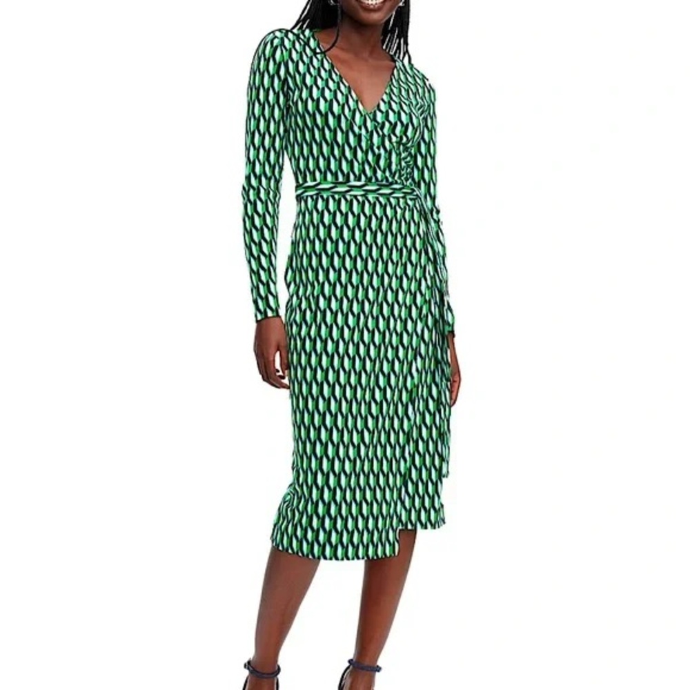 Diane von Furstenberg x Target Wrap Dress – Green Arrow Geo Print – XS - NWT!